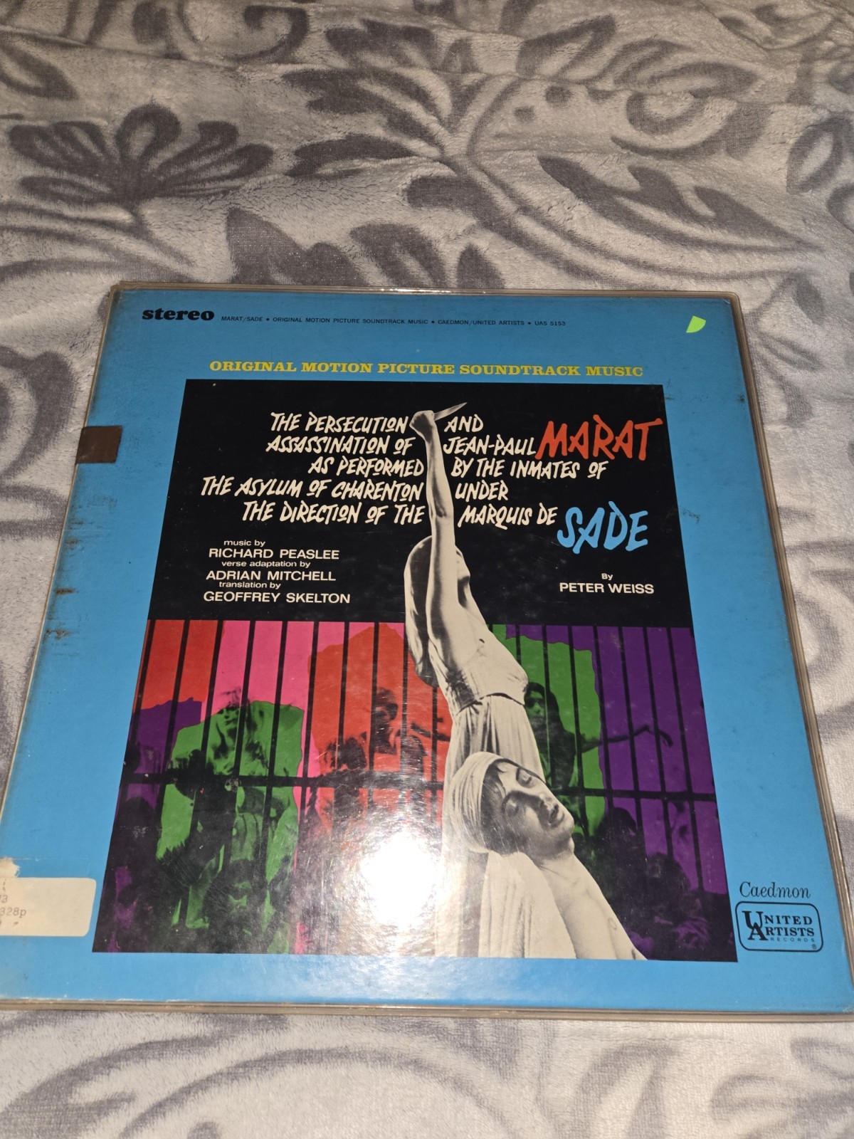 Richard Peaslee Vinyl Lp Marat / Sade Original Motion Picture Soundtrack 1967