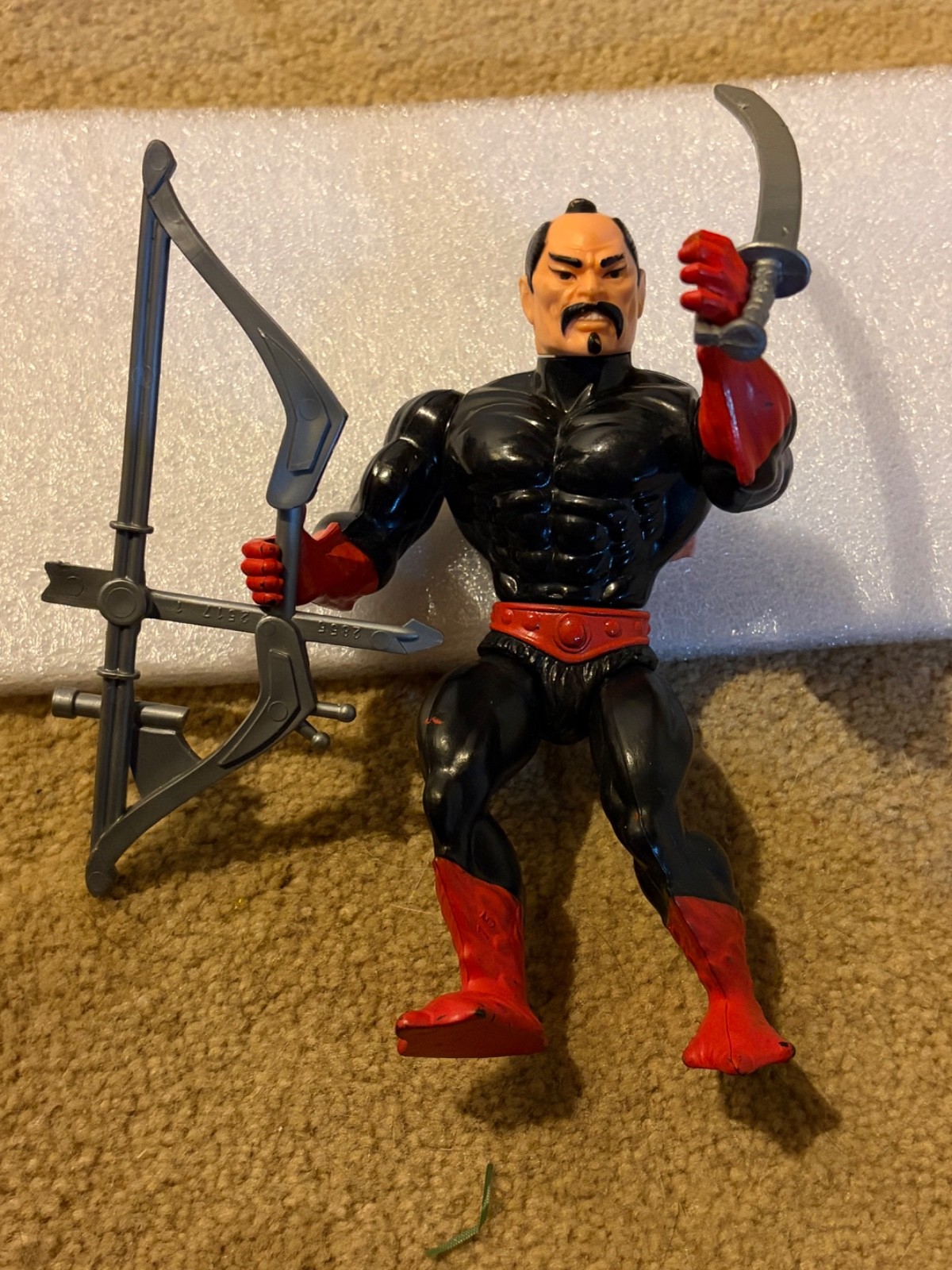 Vintage 1983 He-Man MOTU 87 Ninjor Action Figure Mattel Sword and Bow/Arrow