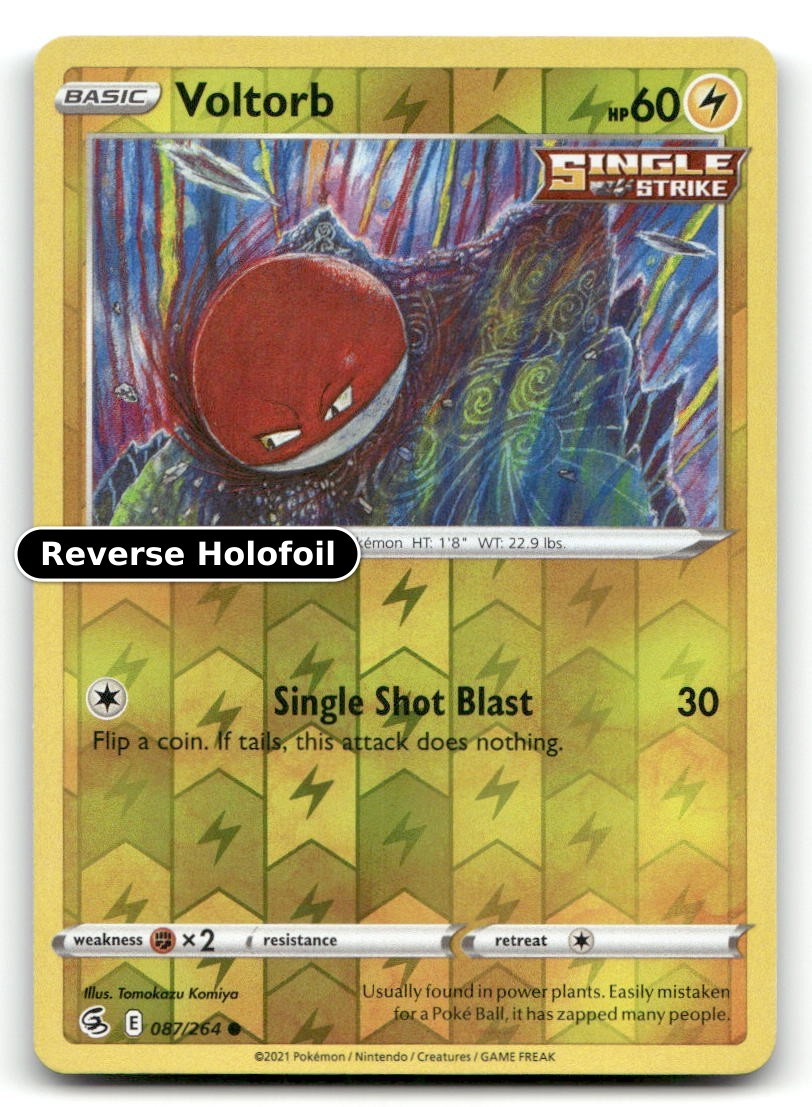 Voltorb Reverse Holofoil SWSH08: Fusion Strike 087/264 LP Pokemon