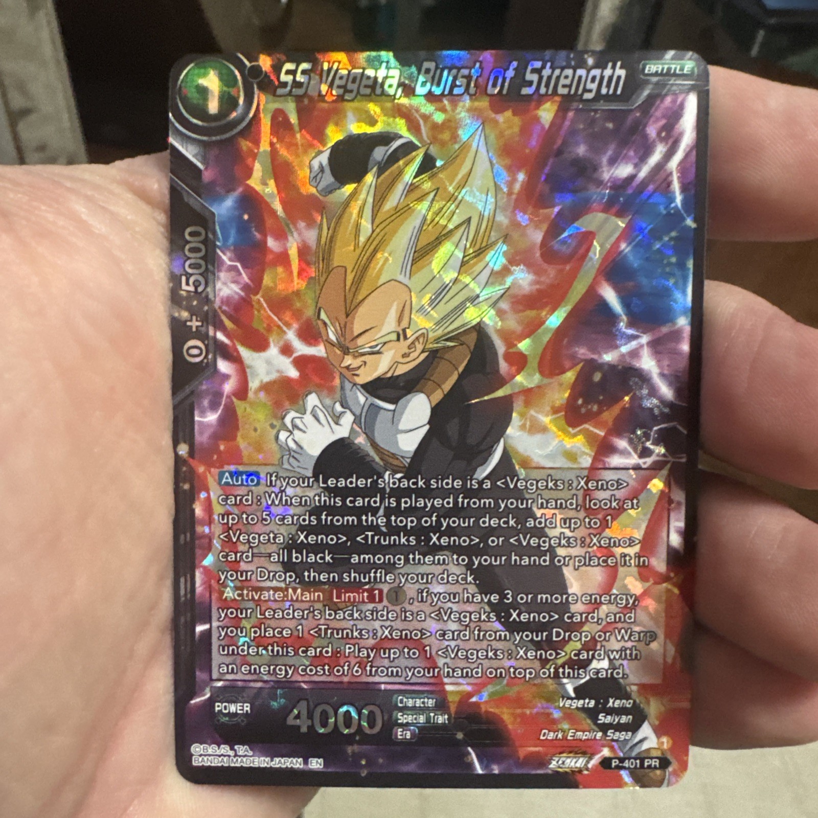 Dragon Ball Super Gioco di Carte Vegeta Burts Of Strength Promo Foil