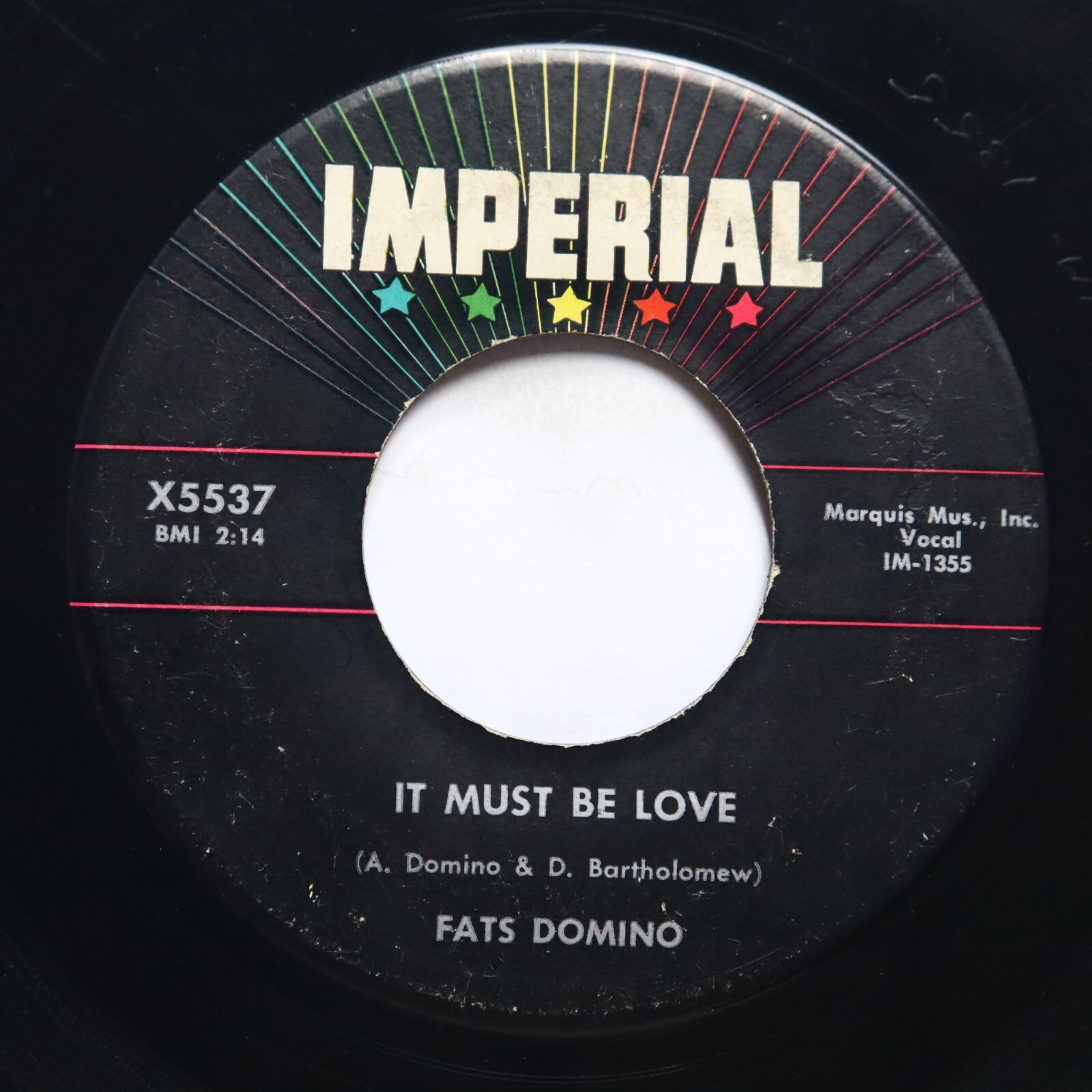 Fats Domino It Must Be Love / Young School Girl Soul 45 RPM Imperial X5537