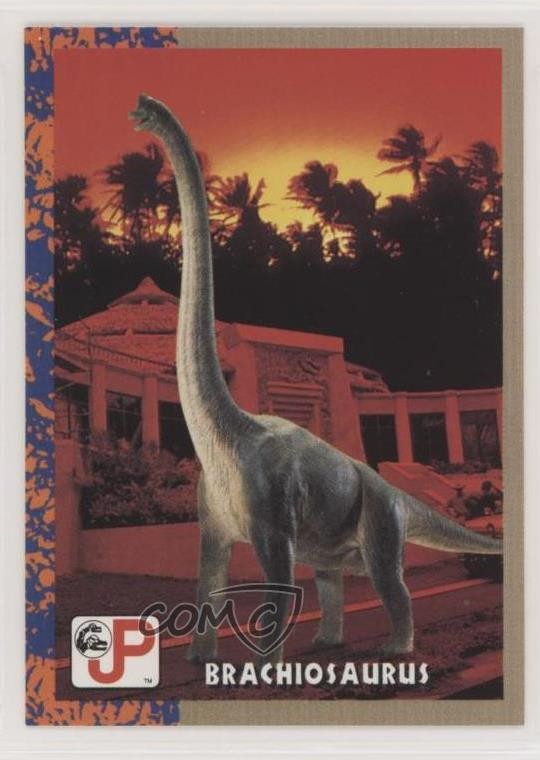 1993 Topps Jurassic Park Brachiosaurus #8 fm0