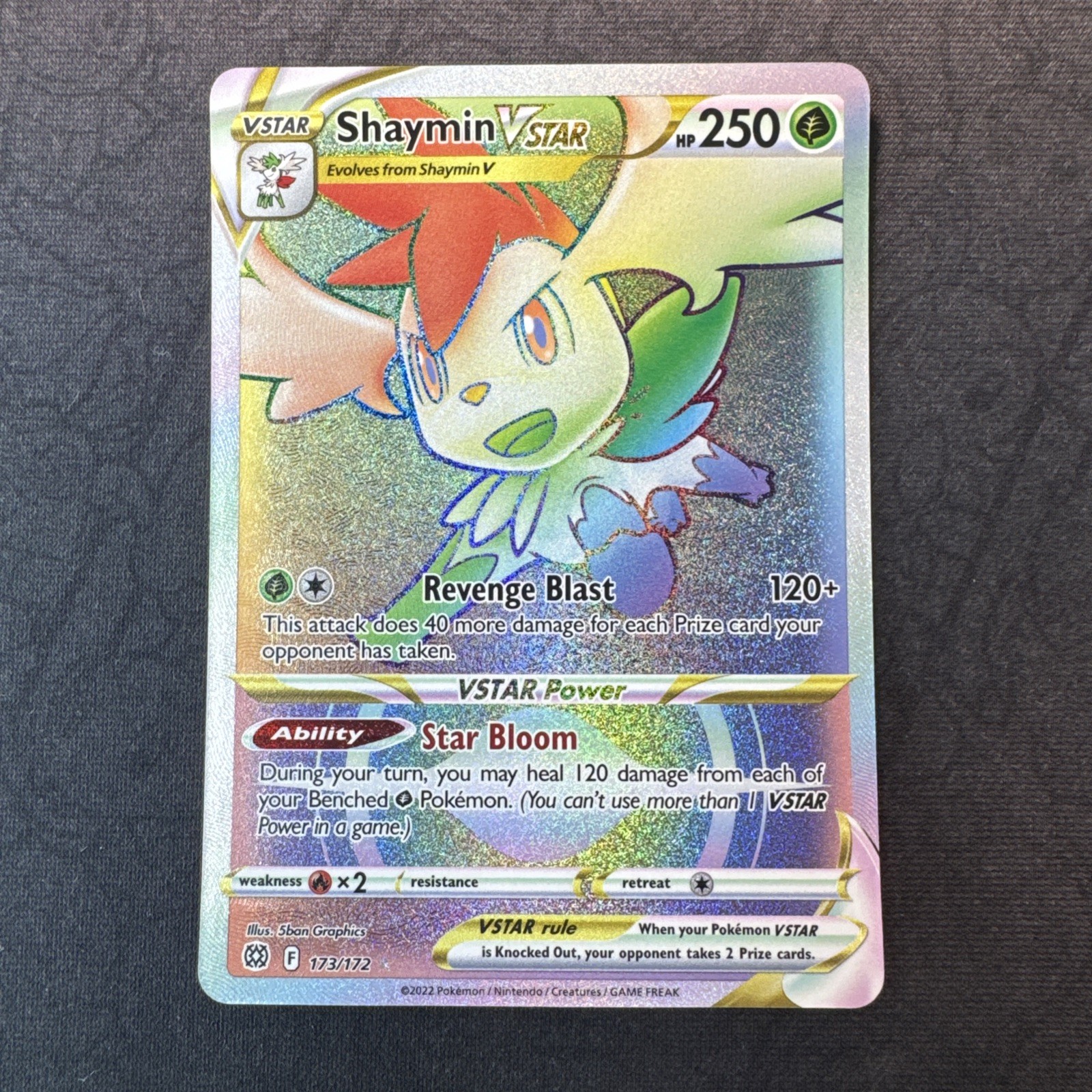 Shaymin VSTAR (Segreto) 173/172 Swsh09: Stelle Brillanti Holo Arcobaleno Pokemon