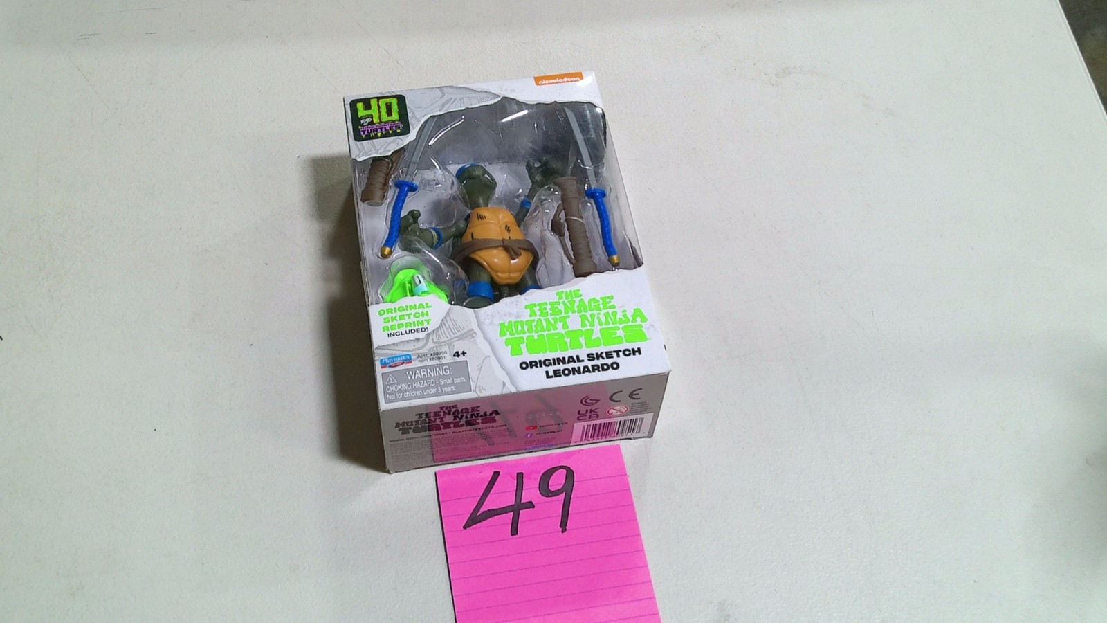 Modellino Nickelodeon Leonardo schizzo originale giocattolo in scatola verde usato