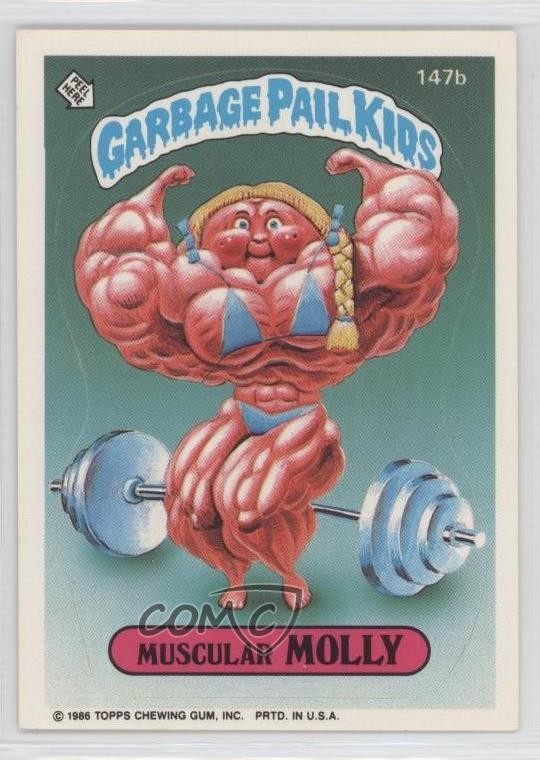 1986 Topps Garbage Pail Kids Series 4 Muscular Molly (Two Star Back) #147b 1s7