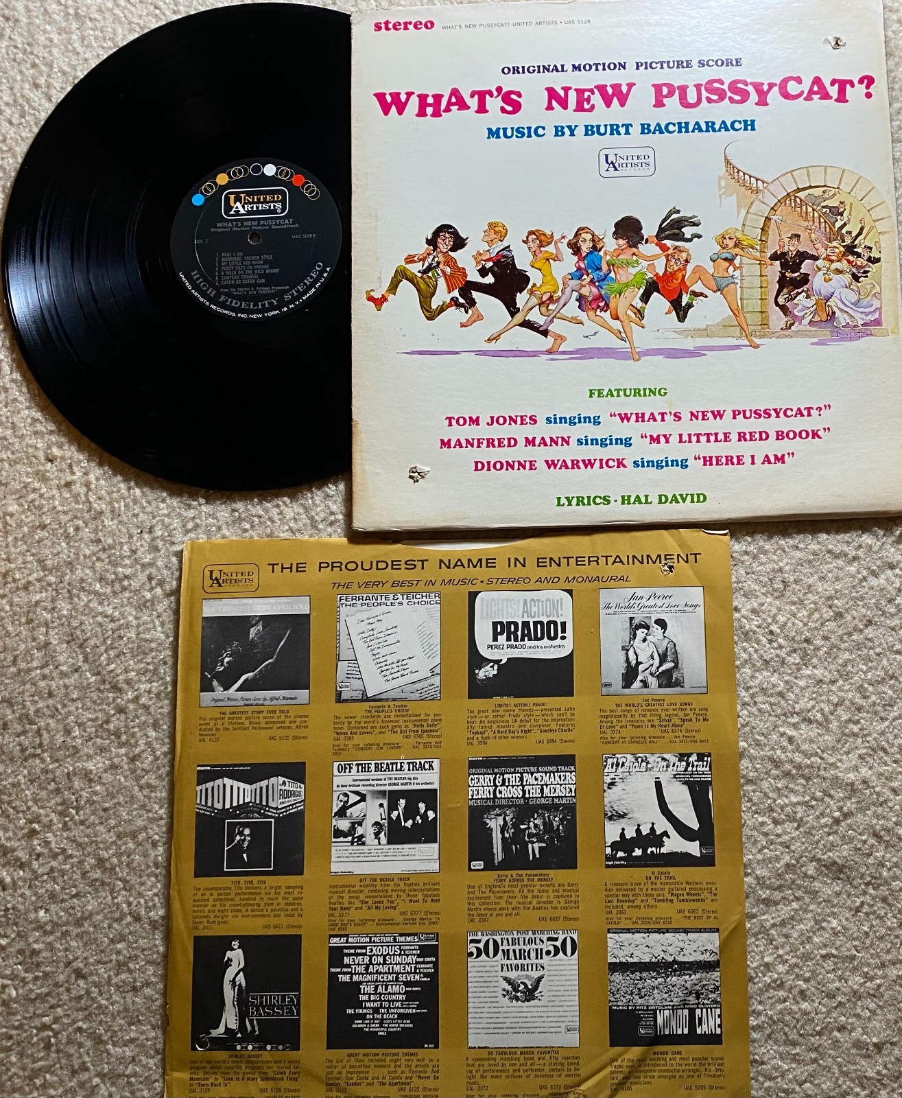 What's New Pussy Cat Soundtrack LP United Artists #UAS-5128 Ster. 1965 Tom Jones
