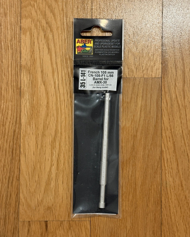 Aber 35L141 - French 105mm CN-105-F1 L/56 Barrel for AMX30/40 for Meng Model 1:35