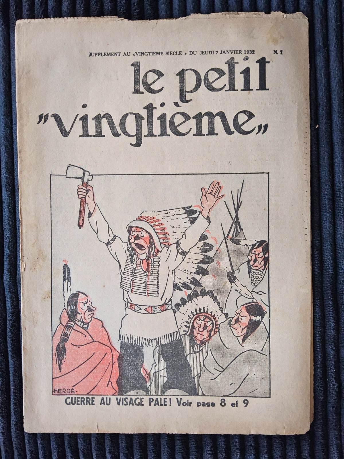 Tintin - Petit Vingtième - Numéro 1 de 1932 - Hergé - Amérique
