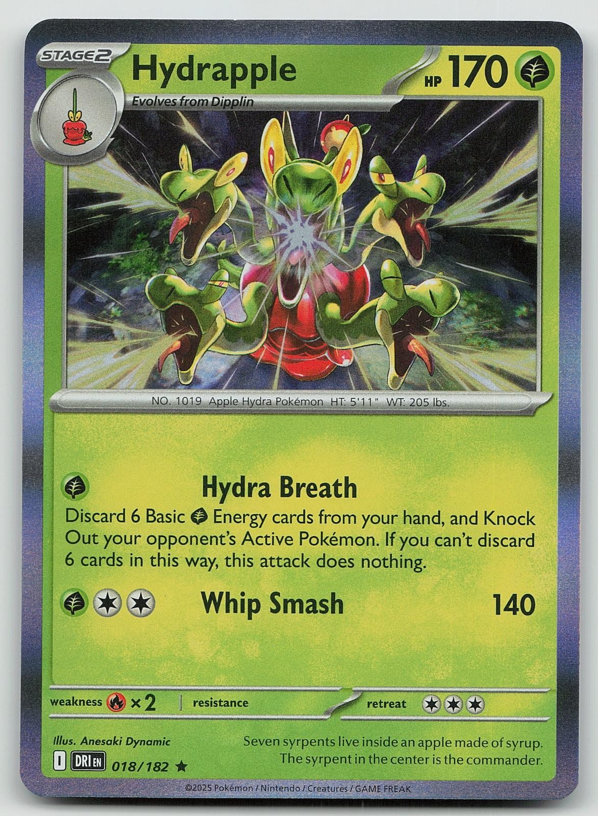 Pokemon Hydrapple 018/182 Rivali Destinati Raro Holo quasi nuovo