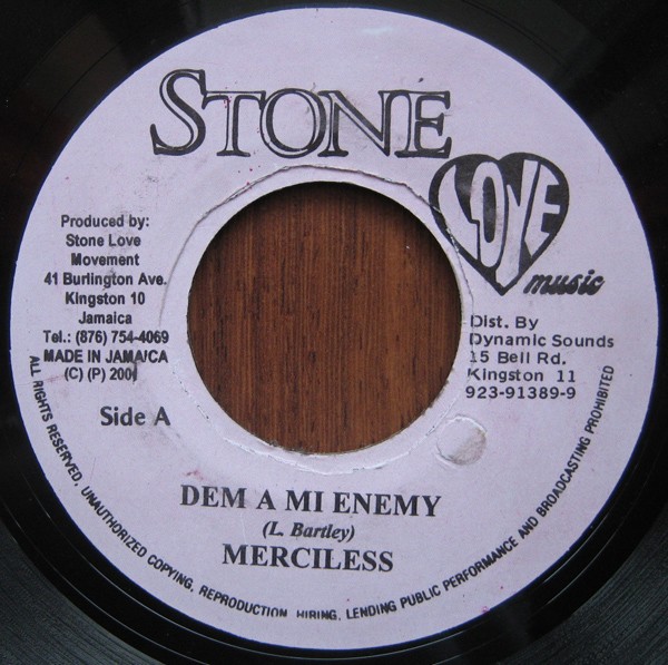 Merciless - Dem A Mi Enemy (7") (Very Good Plus (VG+)) - 3657642429