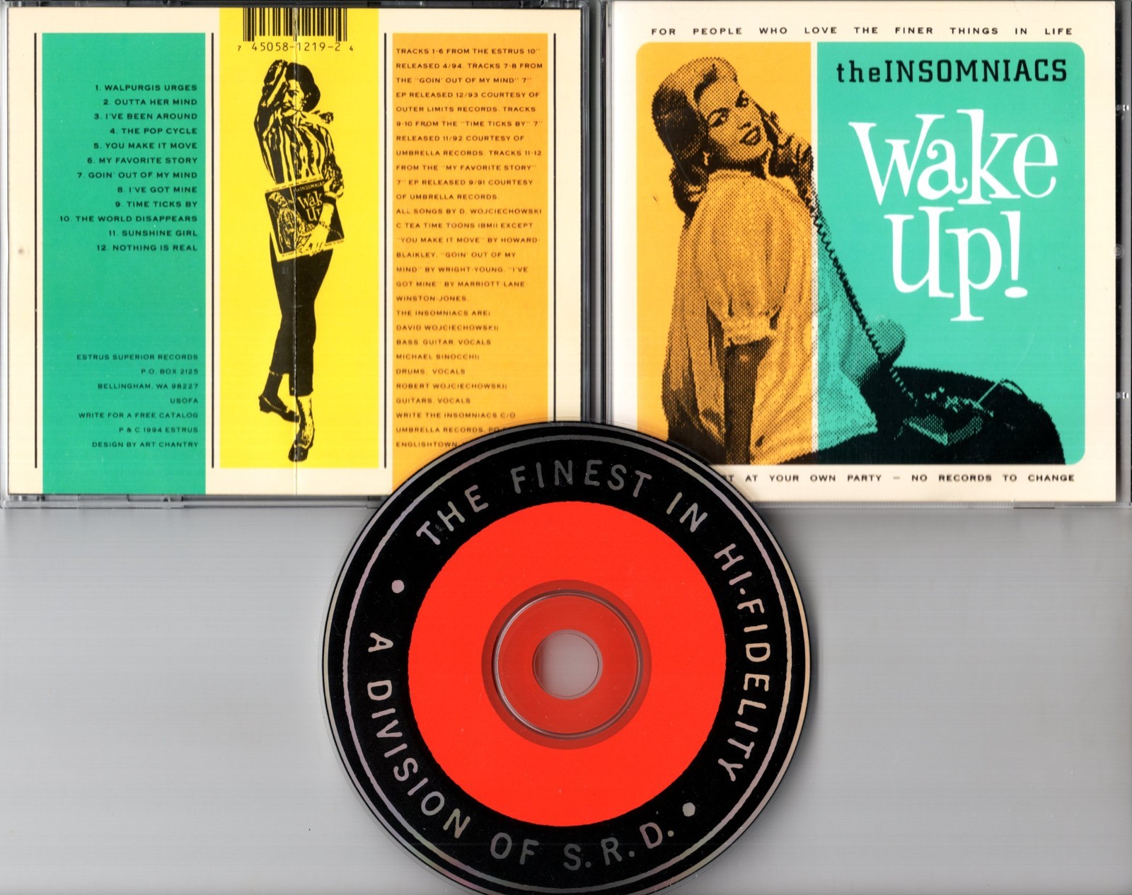 The Insomniacs CD Wake Up! © 1995 USA Estrus Records ESD 1219 - Psychedelic Rock