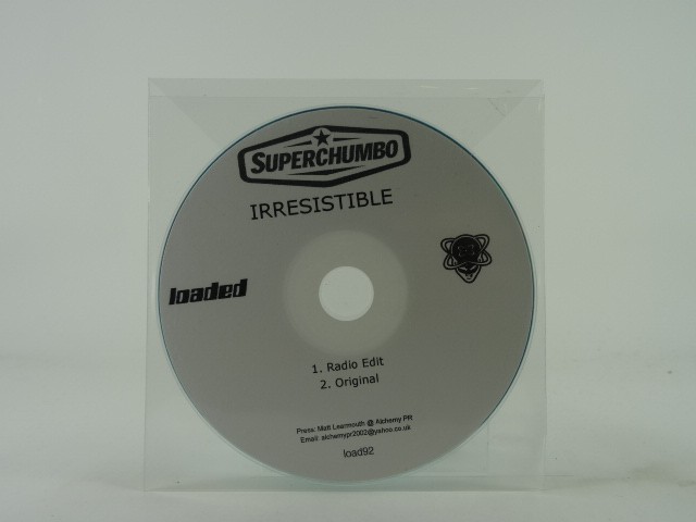 SUPERCHUMBO IRRESTIBLE (A95) 2 Track Promo CD Single plus Plastic Sleeve LOADED