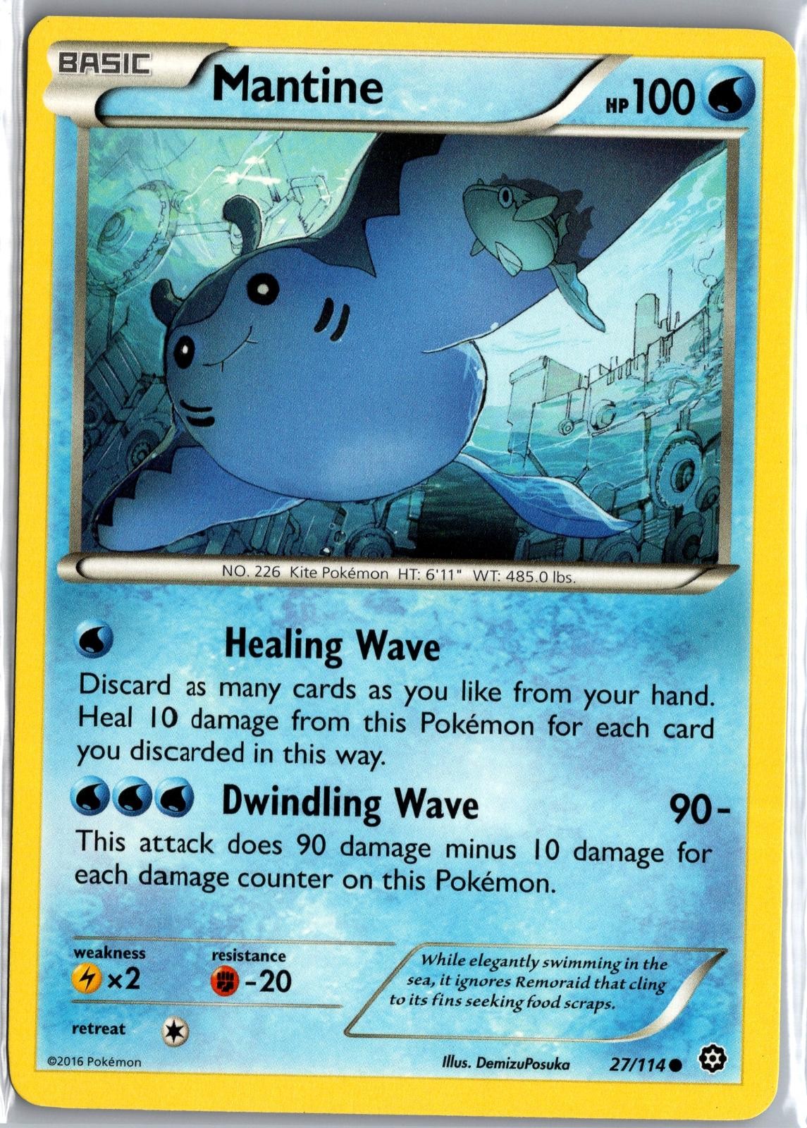 Mantine 27/114 Pokemon comune assedio a vapore giocato poco