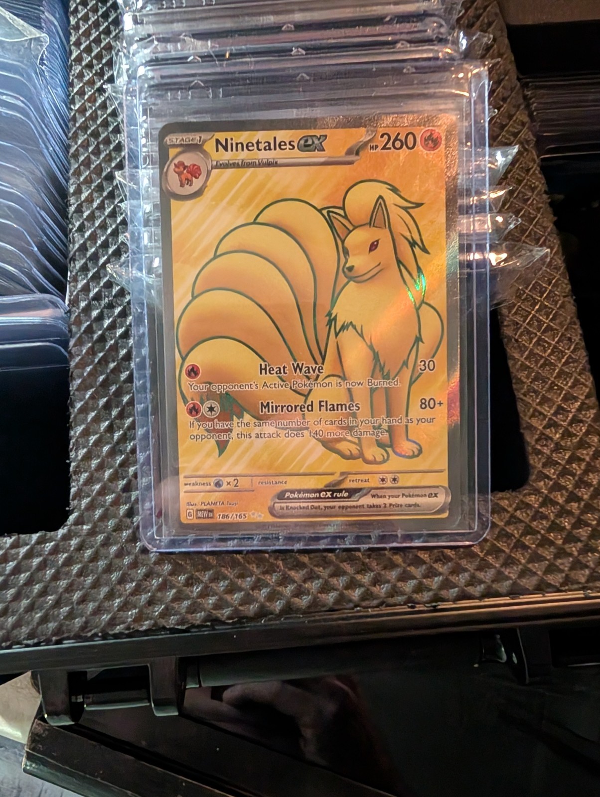Carta Pokemon Ninetales EX Holo 186/165 Ultra Rara Sv: Scarlatto e Viola 151