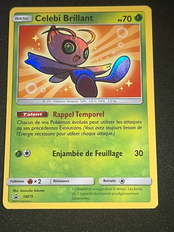 Carte Pokémon Promo Soleil et Lune Celebi Brillant SM79
