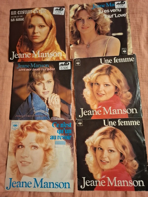 Lot de vinyles 45T Jeane Manson