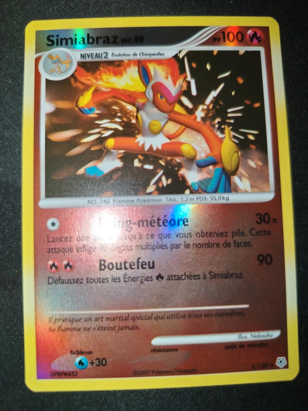 Carte Pokémon Simiabraz Holo 5/130 Diamant et Perle 2007 EX
