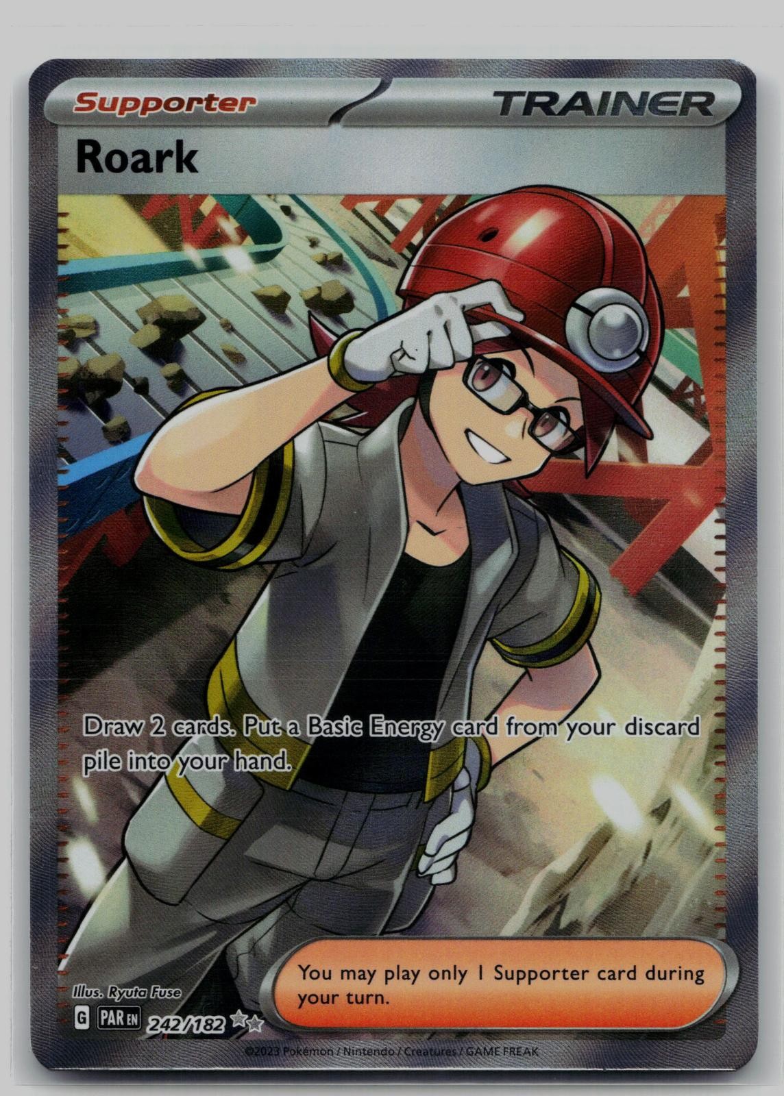 Roark 242/182 Ultra Rare Paradox Rift Pokemon Holo Near Mint