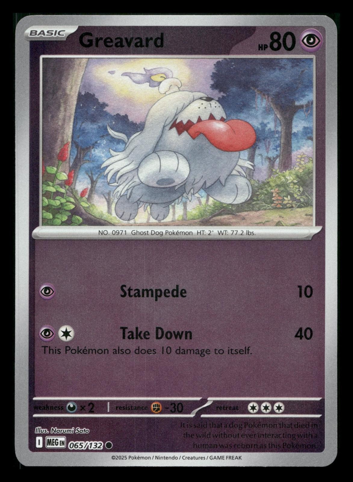 GREAVARD 065/132 COMMON REVERSE HOLO MEGA EVOLUTION POKEMON NEAR MINT
