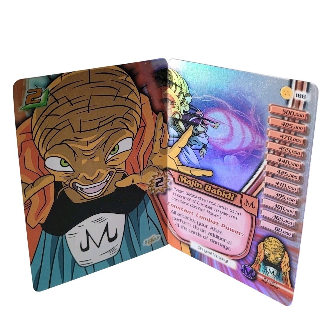 Score Dragon Ball Z CCG Card Majin Babidi Livello 2 Foil Vintage TCG 188