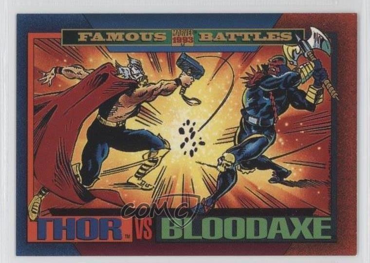 1993 SkyBox Marvel Universe Serie IV Battaglie Famose Thor vs Bloodaxe #170 02v3
