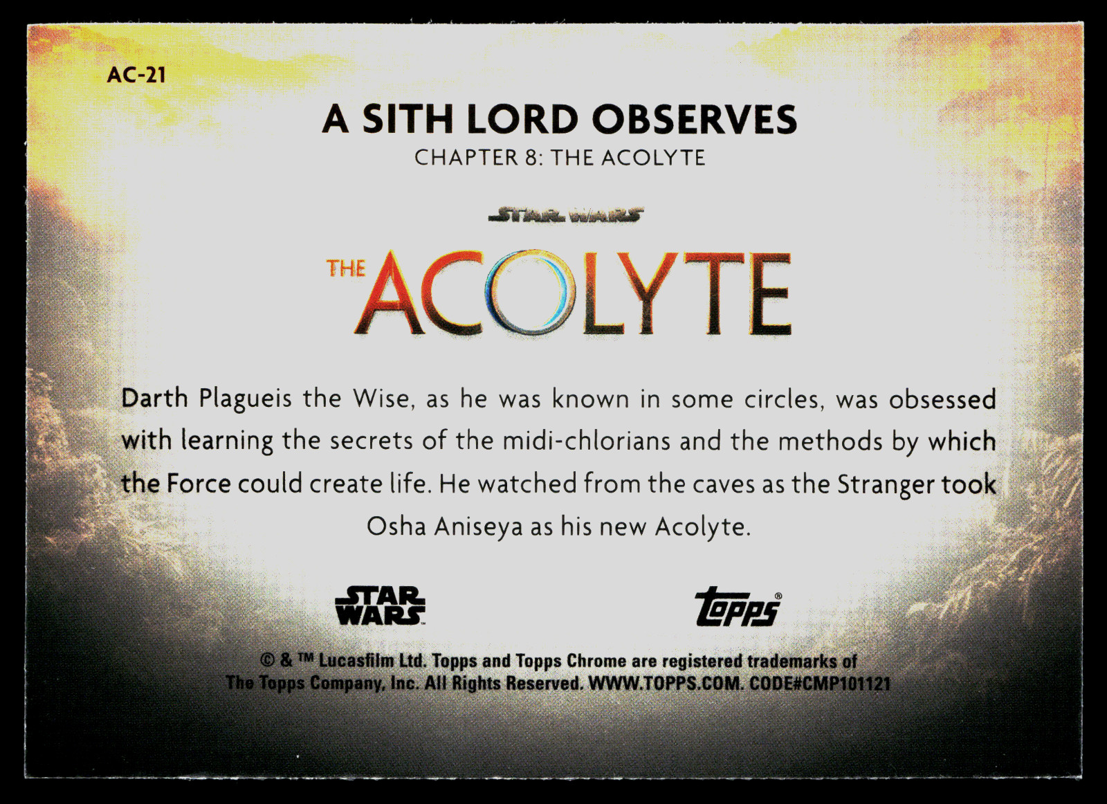 Topps 2025 Star Wars Chrome #AC-21 A Sith Lord Observes - The Acolyte