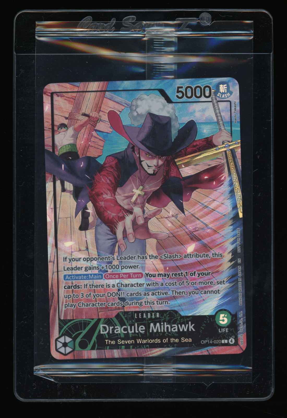 2026 ONE PIECE PSA MAGAZINE PROMO OP14-020 DRACULE MIHAWK ALT ART FOIL SEALED A