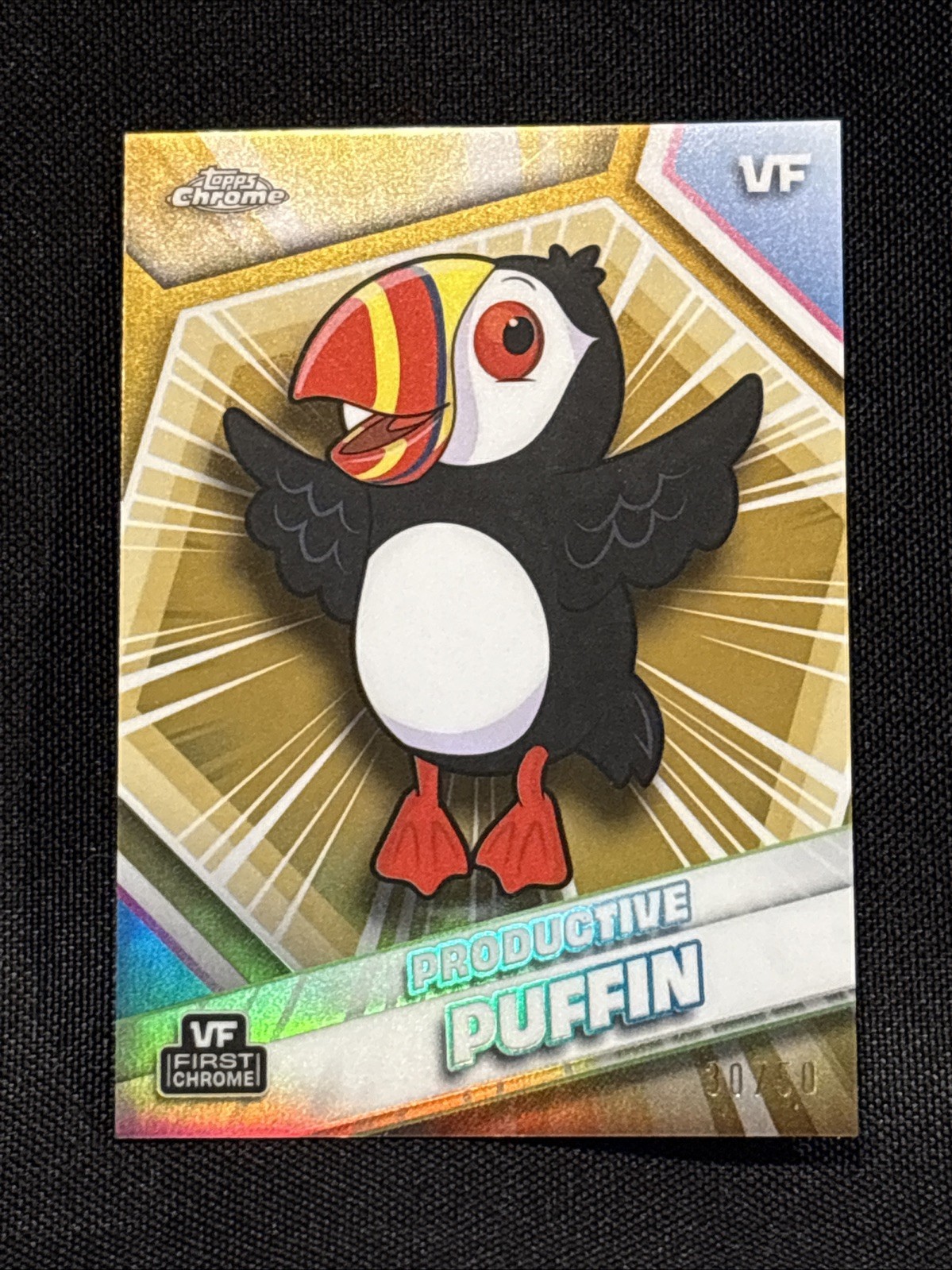 2026 Topps Chrome VeeFriends 1st TRUE GOLD Refractor Productive Puffin /50
