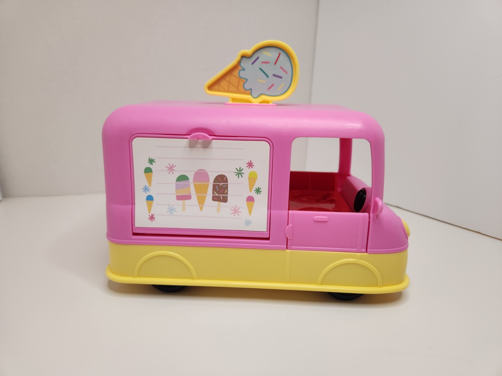 Peppa Pig Ice Cream Truck Toy Playset Pink Talking Sounds Tested Works Hasbro
