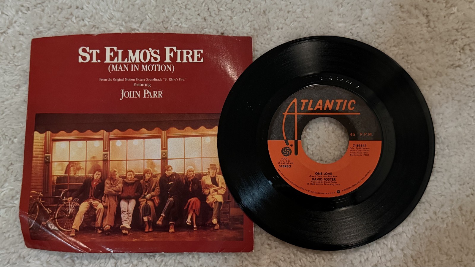 John Parr St Elmo's Fire 1985 US 7" 45 Atlantic 7-89541 Allied Picture Sleeve