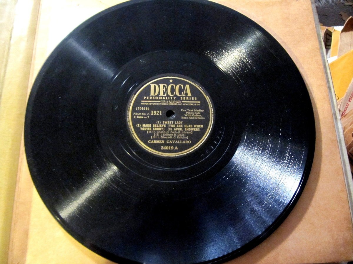 SONG HITS OF 1921 Carmen Cavallaro 7/8 Make Believe April Showers DECCA A-1921