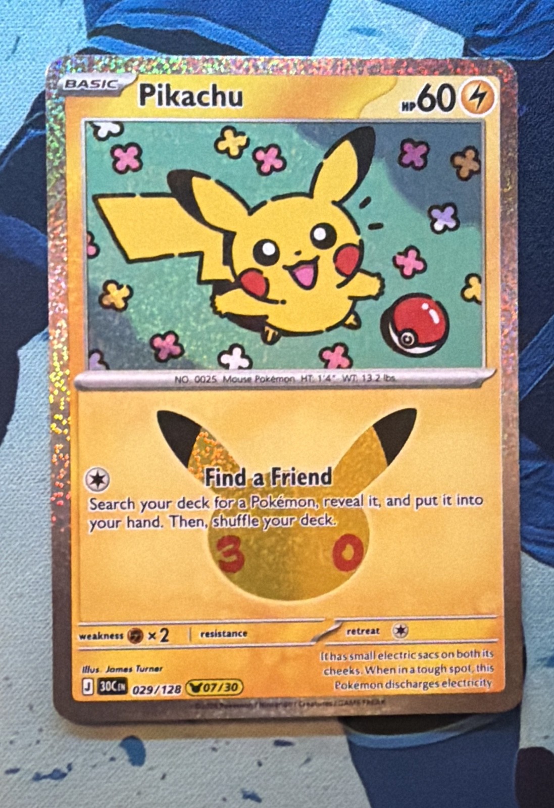 ✨✨ Pikachu 029/128 Me: Holo Celebrazione 30° *COME NUOVO* ✨✨