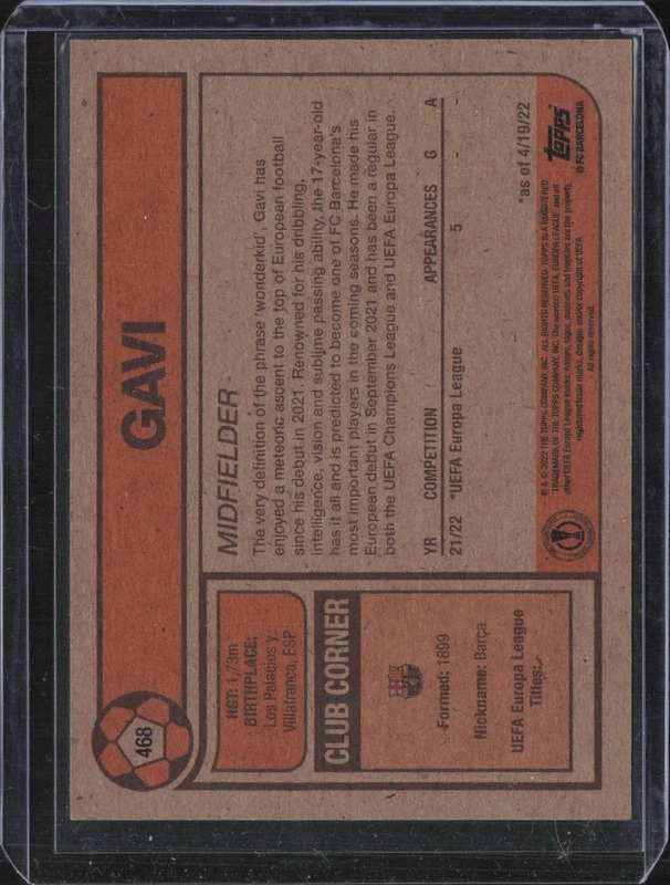 Gavi RC Topps Living Set #468 FC Barcelona