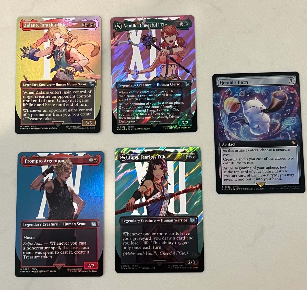 MTG Final Fantasy ALL FOIL lotto 5 ct SURGE FOIL vaniglia #0537 Heralds Horn - lotto 5