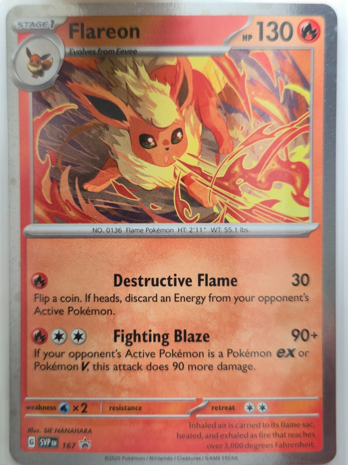 Flareon (Cosmos Holo) 167 Promo Scarlatto e Viola Promo Pokemon quasi nuovo