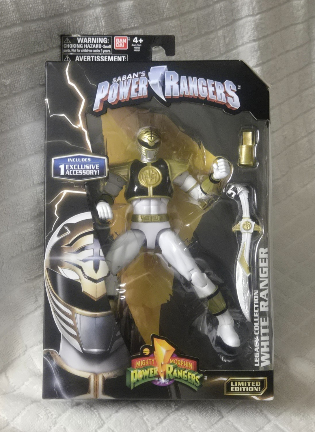 Mighty Morphin Power Rangers Legacy Collection WHITE Ranger 6" Figure Bandai