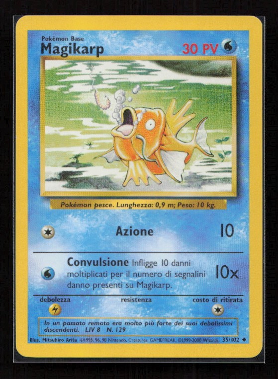 Magikarp 35/102 set base non comune Pokemon illimitato quasi nuovo