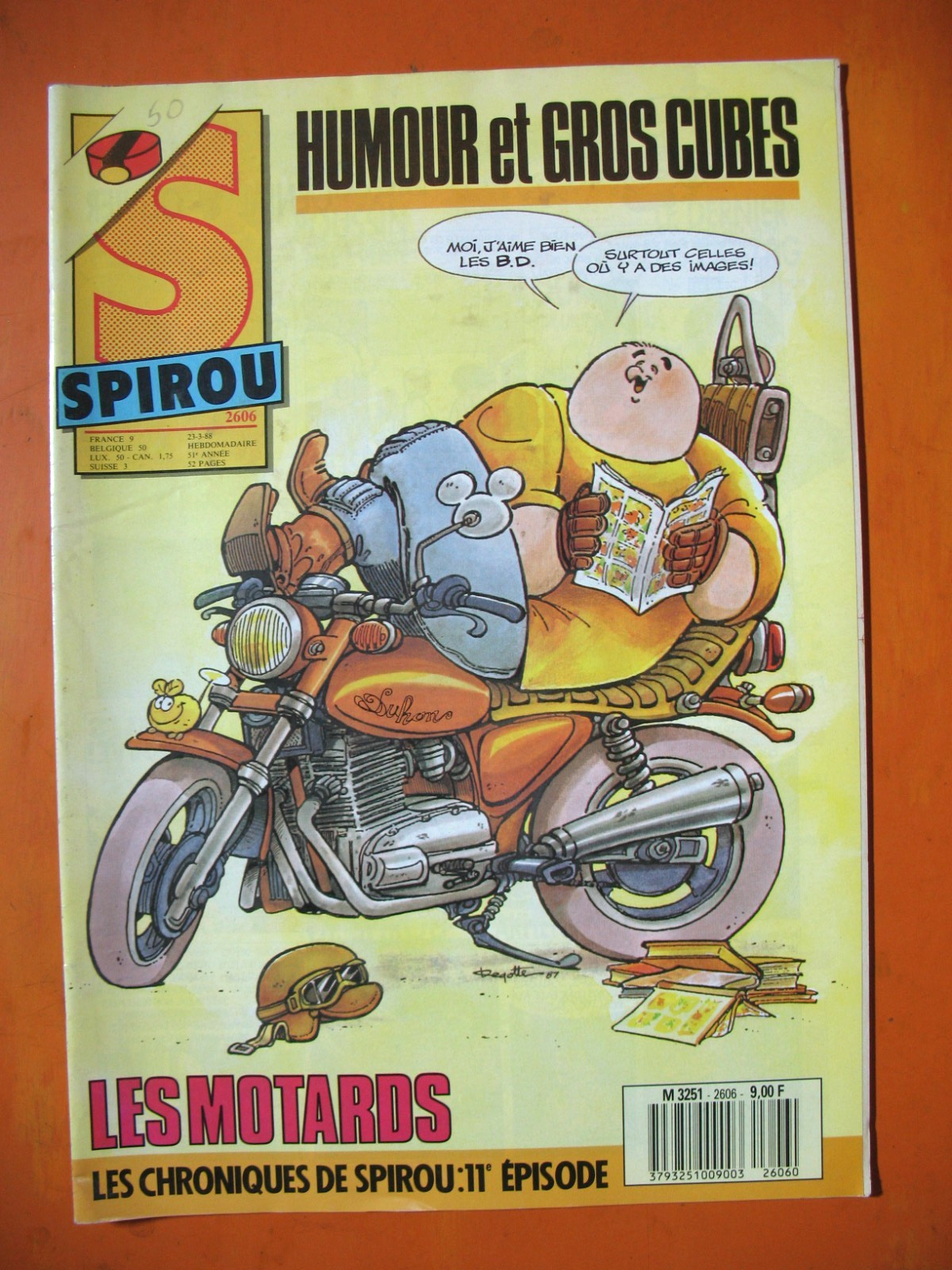 SPIROU Magazine N° 2606 du 23/03/1988- Les Motards. Humour et gros cubes