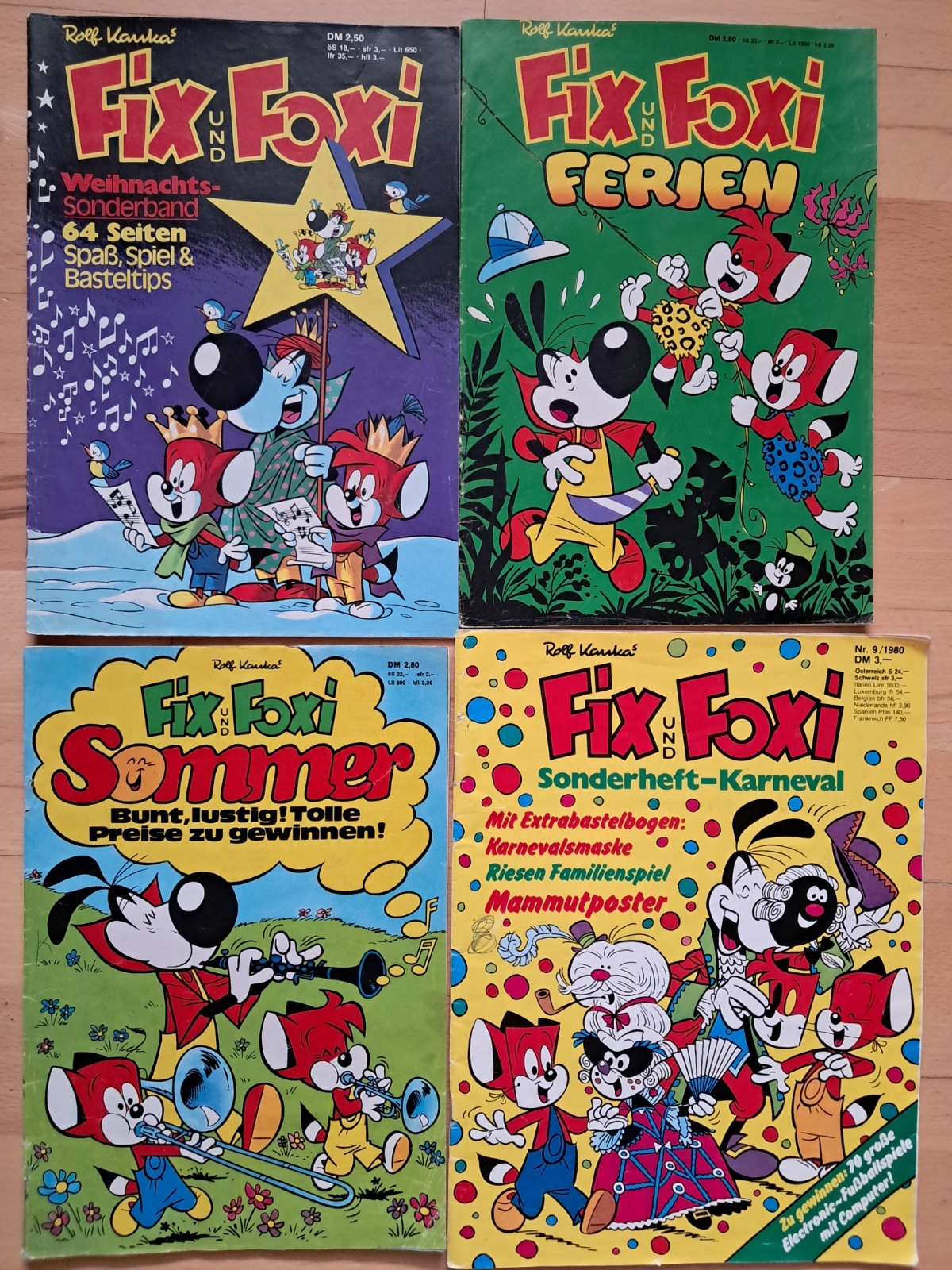 Fix + Foxi - Lotto 4 fumetti speciali 1975-80 estate, carnevale, natale