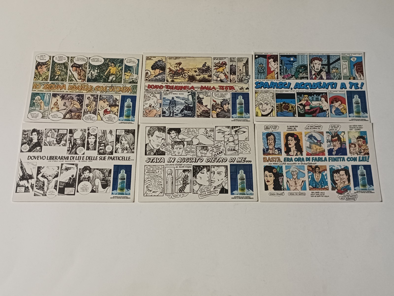 CARTOLINE CLEAR serie Completa di 6 MANARA TOPPI CREPAX PAZIENZA MATTIOLI 