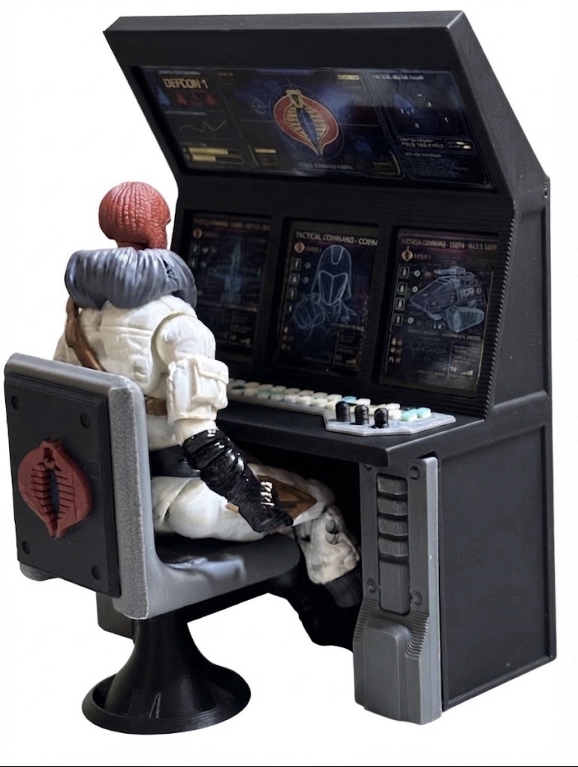 Computer Cobra classificato scala 1:18 scala 3,75" Cobra Gi Joe con sedia