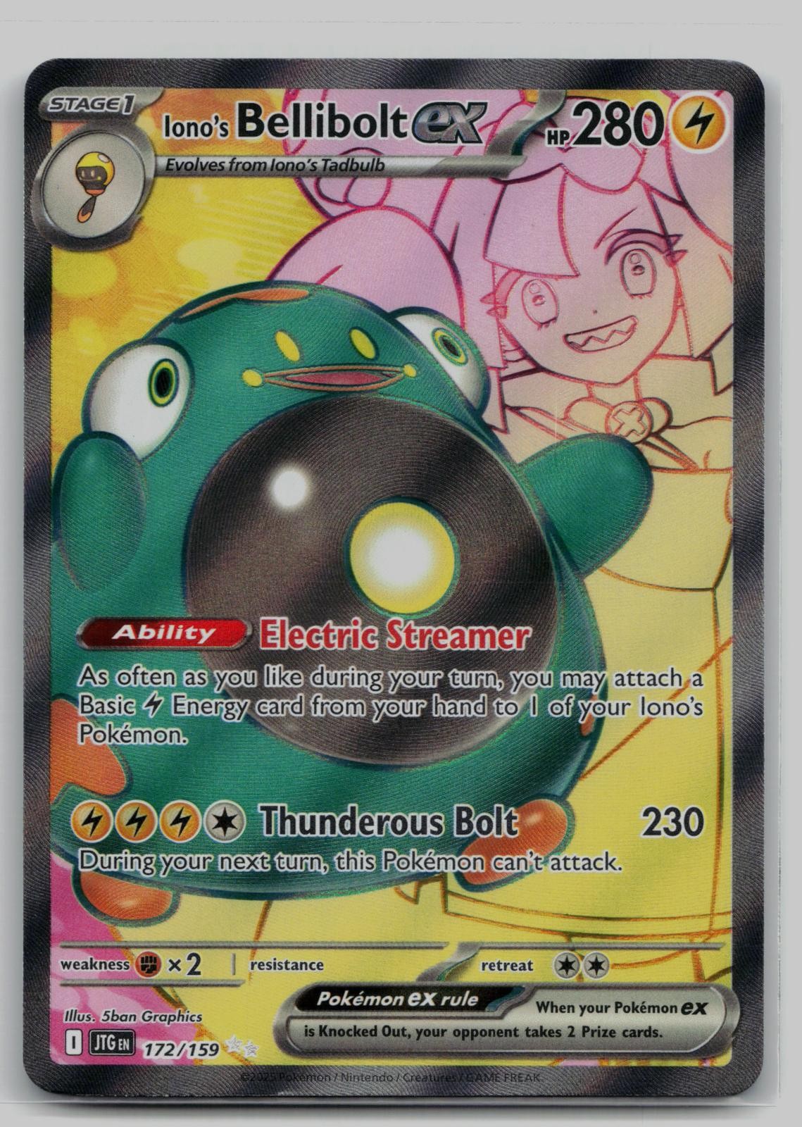 Iono's Bellibolt ex 172/159 Ultra Rare Journey Together Pokemon Holo Near Mint