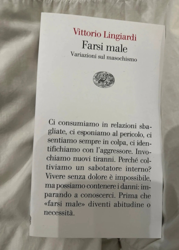 Libro farsi male di Vittorio lingiardi
