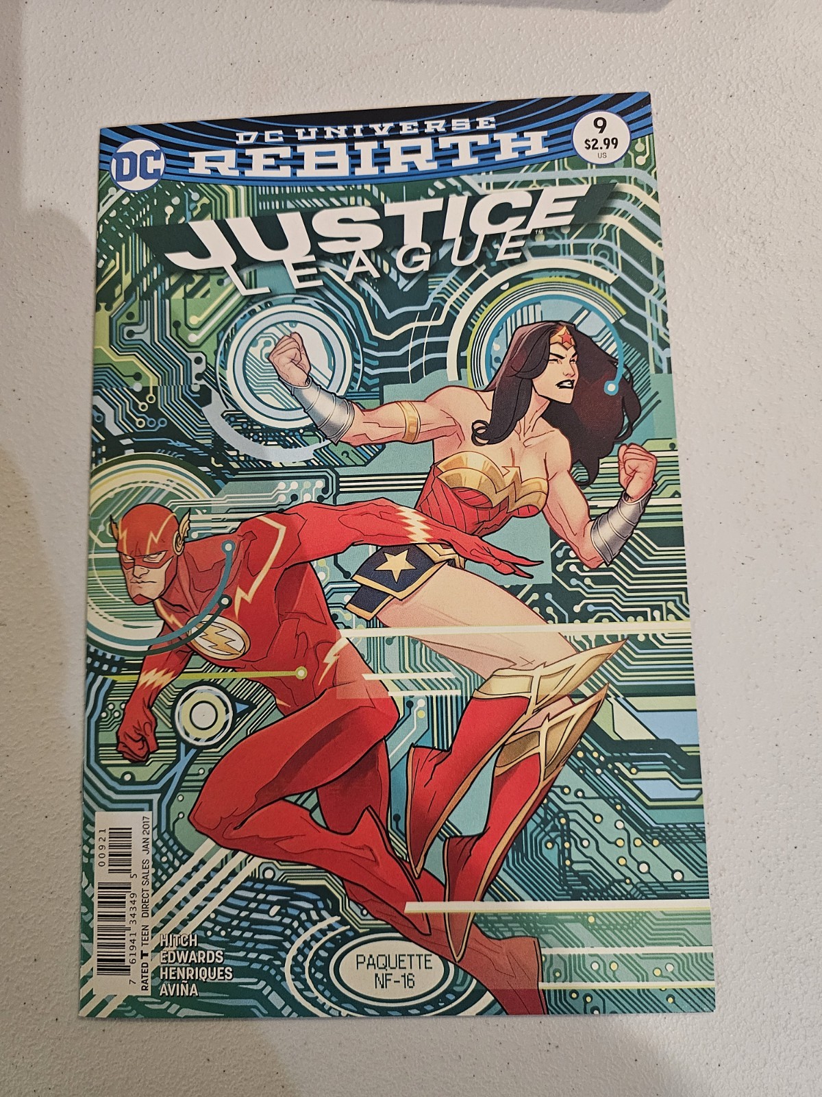Justice League #9 (2016) Paquette Variant, NM DC Comics