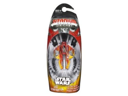 Star Wars Titanium Series Jedi Starfighter red/orange Miniature Toy Vehicle
