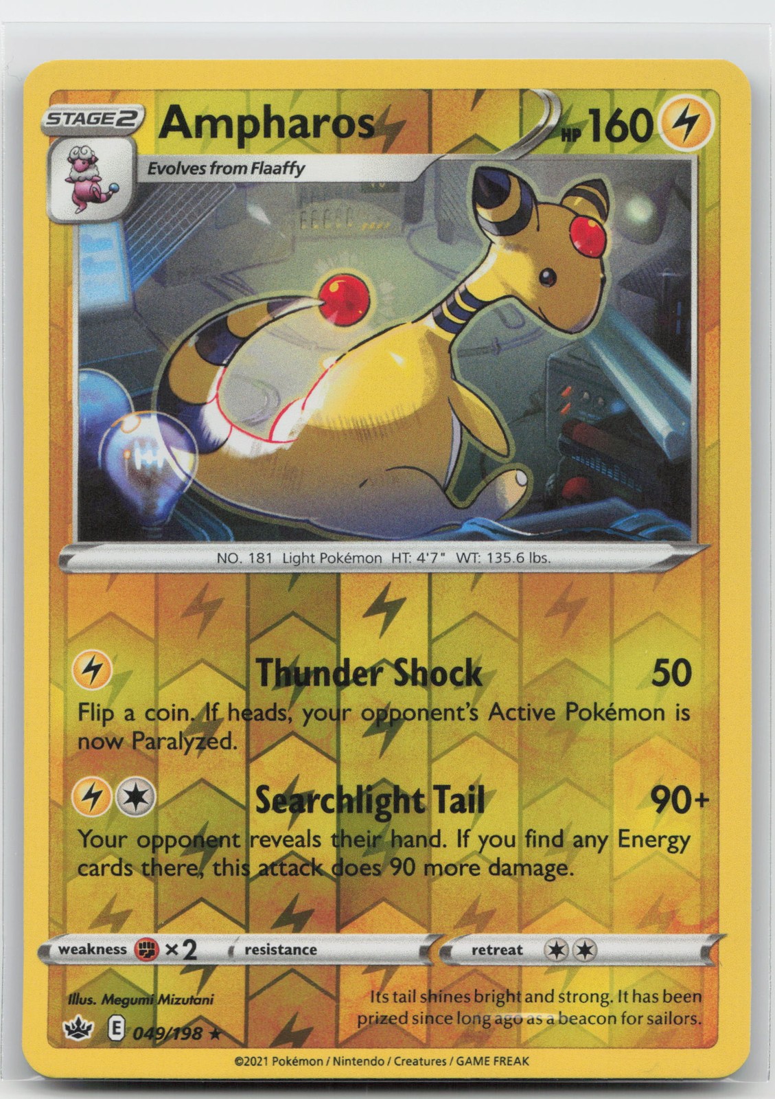 Regno Ghiacciante Ampharos 049/198 Pokemon Raro quasi nuovo Megumi Mizutani
