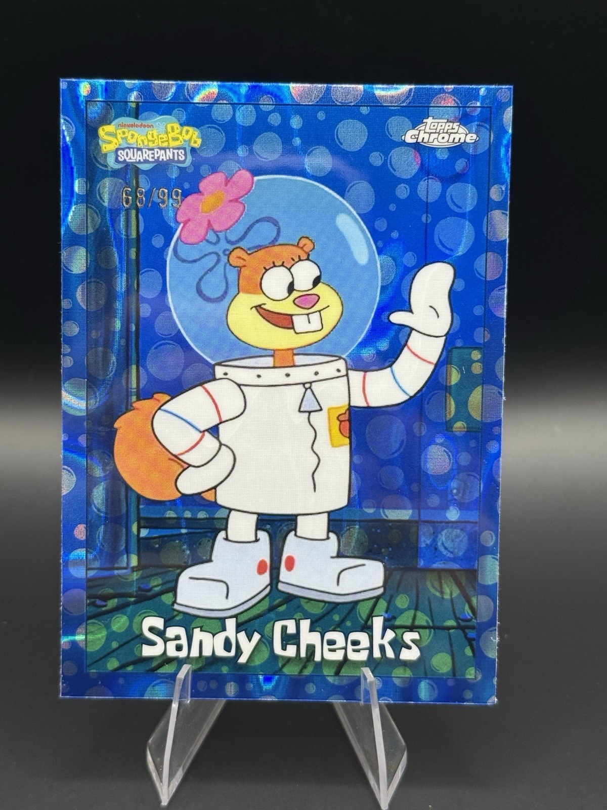 2025 Topps Chrome SpongeBob #27 Sandy Cheeks /99 Bubble Fractor