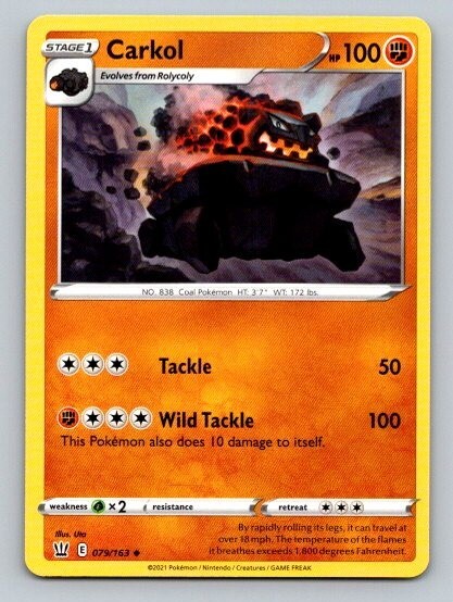 Carta Pokemon 2021 stili di battaglia Carkol 79/163