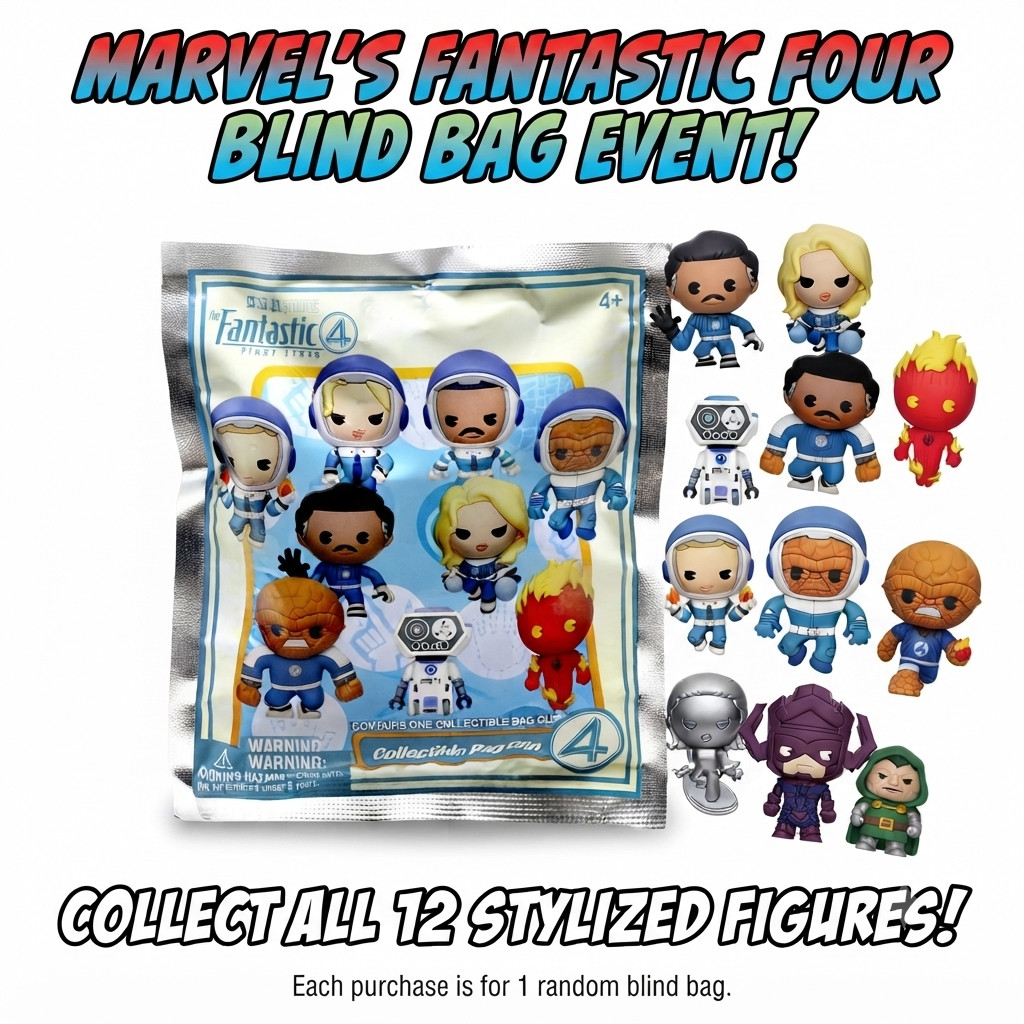 Marvel's The Fantastic Four Movie: borsa in schiuma 3D clip borsa cieca (1 figura casuale)
