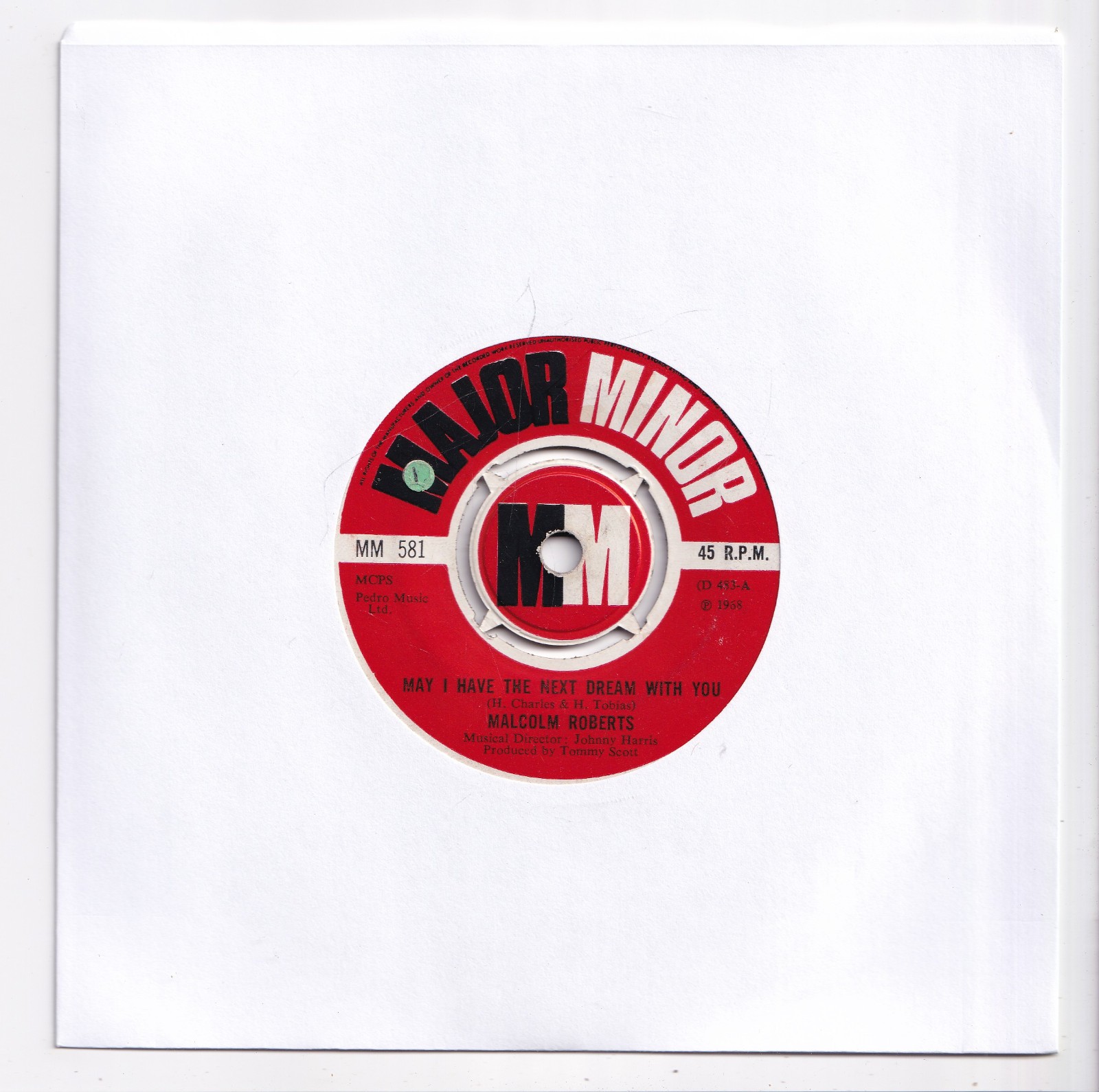 (AV482) Malcolm Roberts, May I Have The Next Dream With You- 1968 - 7 inch vinyl